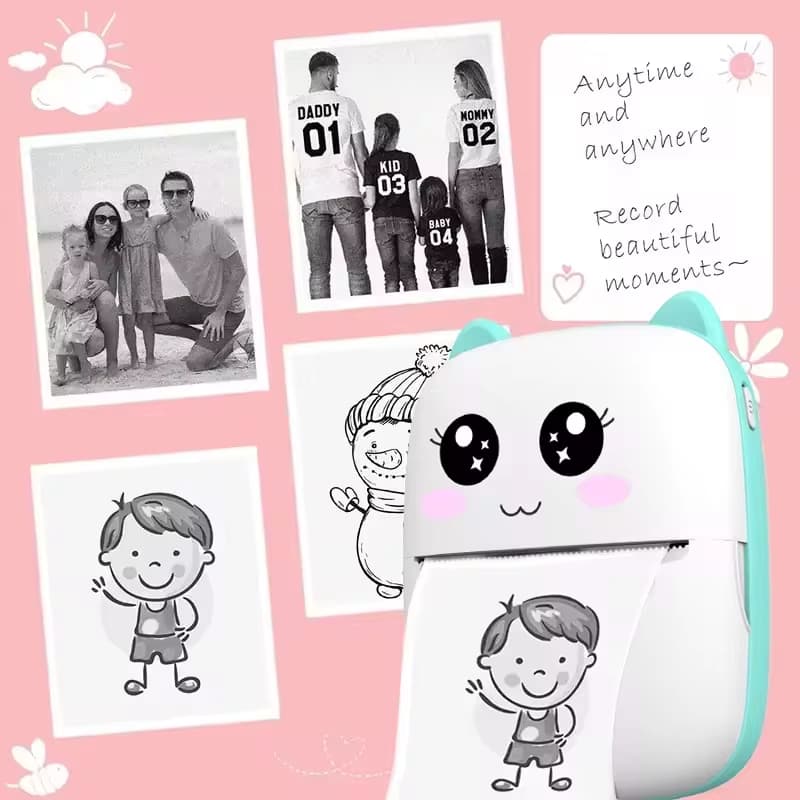 MINI IMPRESORA DIGITAL + 5 ROLLOS DE PAPEL